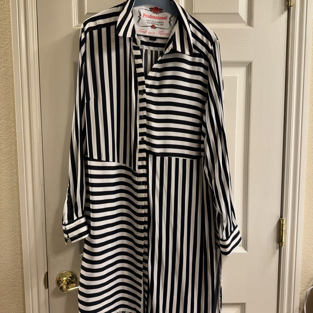 INC International Concepts Monochrome Striped Blouse